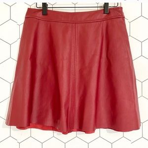 Trina Turk | Red Leather Mini Skirt